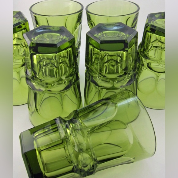 Set of 8 Fostoria Vintage Collectible Chunky Glassware Henry Ford Museum Glass - Picture 2 of 3